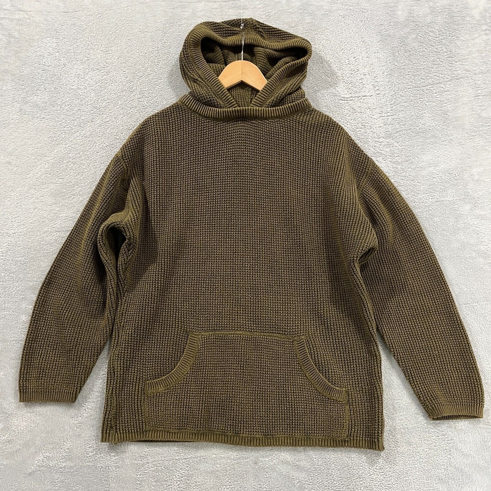 VTG Shaver‎ Lake Sweater Men's XL Heavy Knit Hooded Green Preppy Cotton